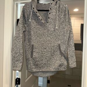 White Birch Heathered Gray Hooded Sweater